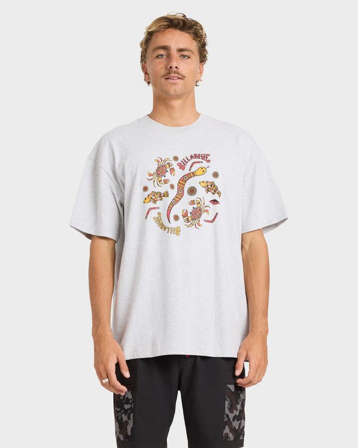 Image of T-Shirts. Product name - Billabong Mens Otis Estuary T-Shirt Light Grey Heather in Light Grey Heather colour by brand - Billabong