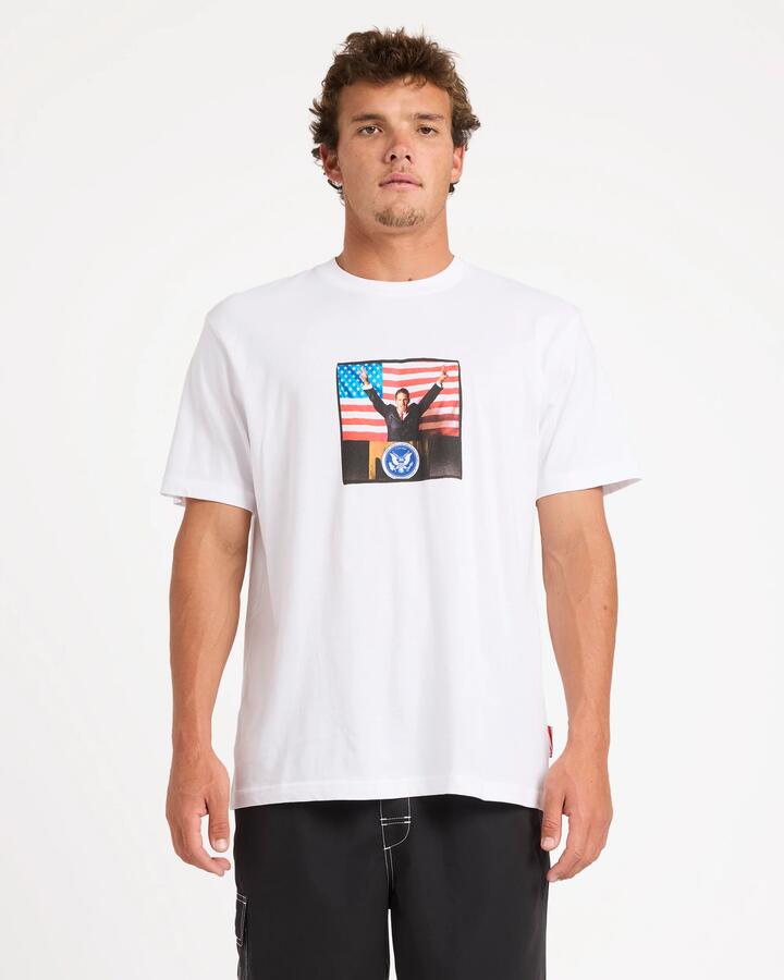 Image of T-Shirts. Product name - Billabong Mens A.I 4 Pres T-Shirt White in White colour by brand - Billabong