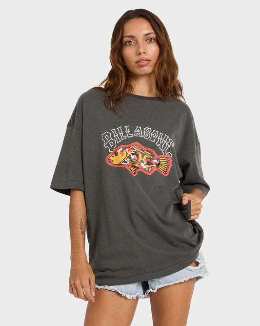 Image of T-Shirts. Product name - Billabong Womens Otis Mangrove Fisho T-Shirt Washed Black in Washed Black colour by brand - Billabong