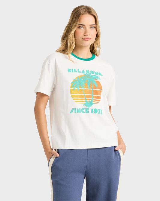 Image of T-Shirts. Product name - Billabong Womens My Beach Club T-Shirt Salt Crystal in Salt Crystal colour by brand - Billabong