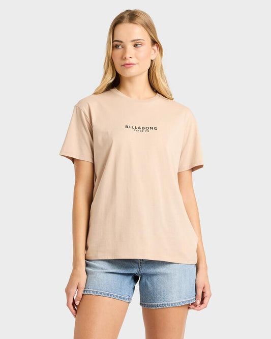 Image of T-Shirts. Product name - Billabong Womens Emerald Island T-Shirt Oatmeal in Oatmeal colour by brand - Billabong