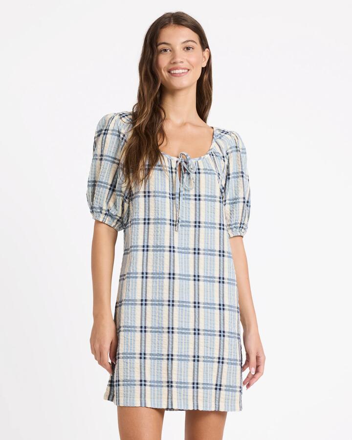 Image of Dresses. Productname: roxy - Womens Dyland Check Mini Dress - Blue Haze - in Blue Haze colour by brand - roxy