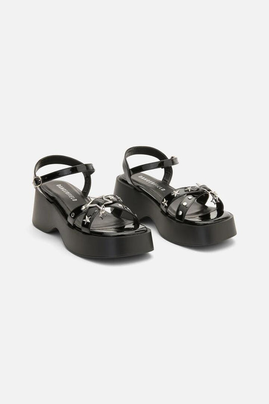 Image of Heels. Productname: Charming Platform Sandals in Black colour by brand - Dangerfield