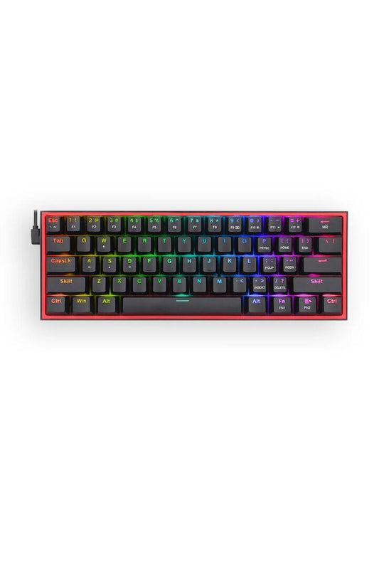 Image of Keyboards. Productname: Redragon K617-RGB Fizz Black 60% Wired Mechanical Gaming Keyboard in Black colour by brand - REDRAGON
