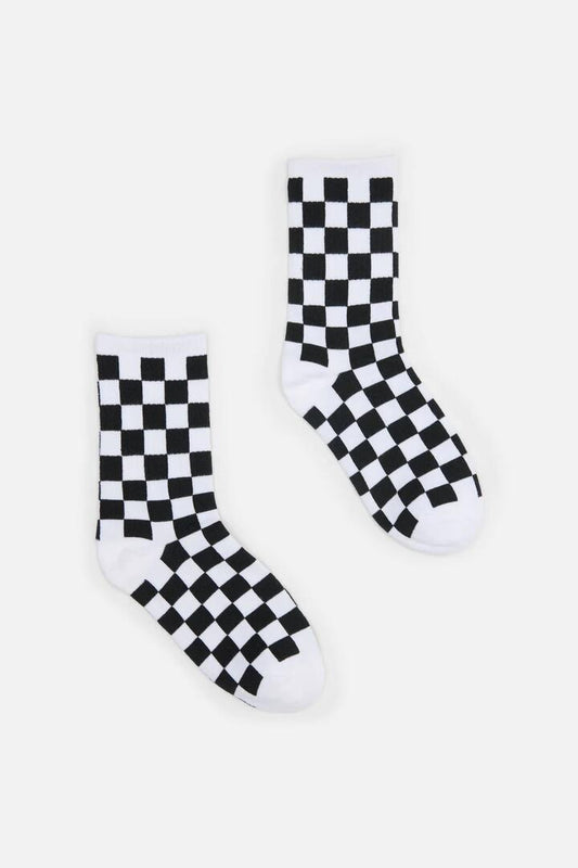Image of Socks. Productname: White Checkerboard Socks in White colour by brand - Dangerfield