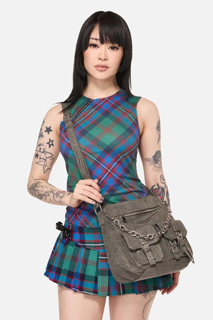 Image of Jewelry. Productname: Worn Buckle & Chain Crossbody Bag in Army colour by brand - Black Friday