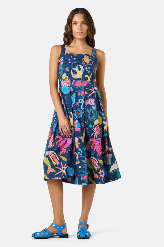 Image of Dresses. Productname: Mermaid Print Apron Dress in Print colour by brand - Gorman