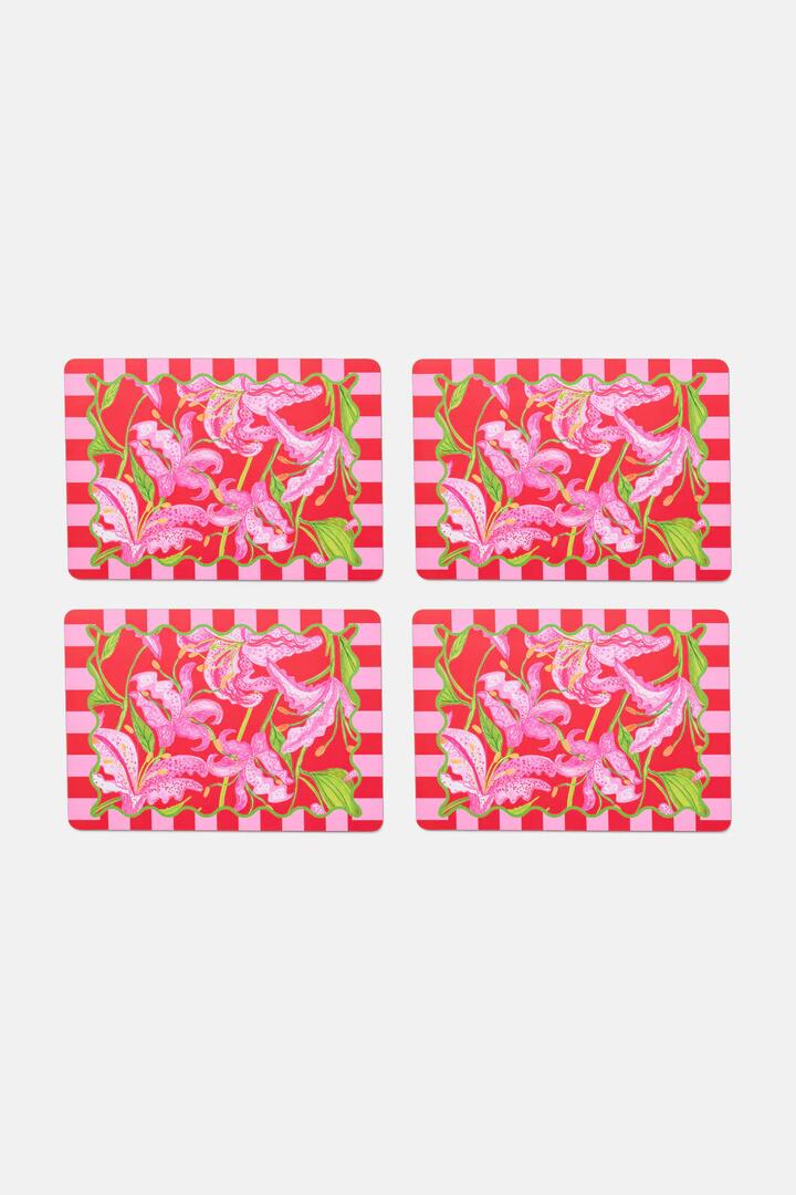 Image of Kitchen & Dining. Productname: Pop Lily Placemat Set 4 in Print colour by brand - Gorman