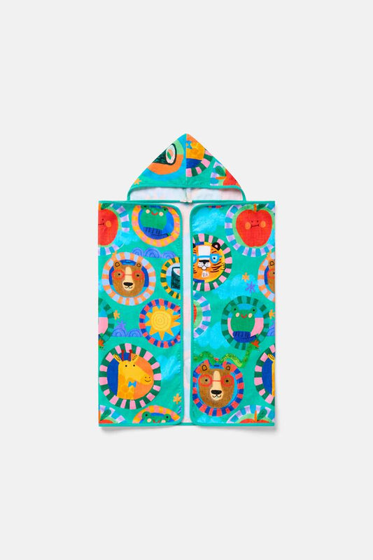 Image of Others. Productname: Animal Stamp Baby Towel in Green colour by brand - Gorman