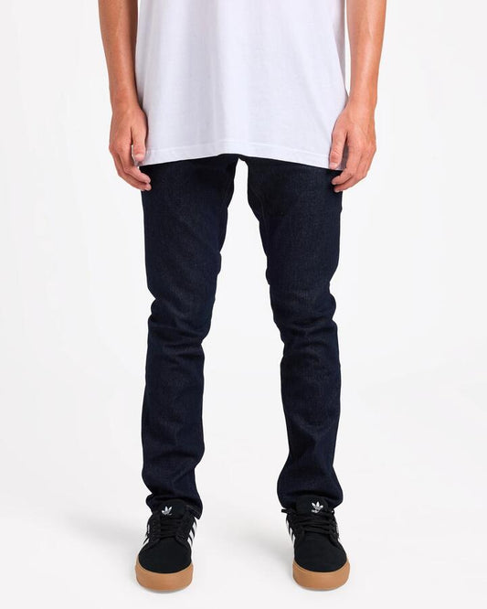 Image of Jeans. Product name - Volcom Mens V 2X4 Stretch Denim Jeans Rinse Indigo in Rinse Indigo colour by brand - Volcom