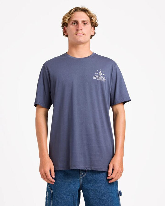 Image of T-Shirts. Product name - Volcom Mens Volkomoala T-Shirt Vintage Navy in Vintage Navy colour by brand - Volcom