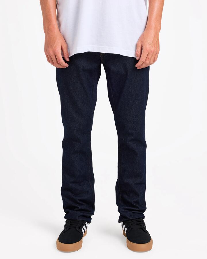 Image of Jeans. Product name - Volcom Mens V Orta Stretch Denim Jeans Rinse Indigo in Rinse Indigo colour by brand - Volcom
