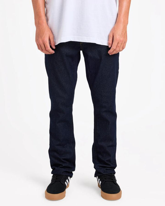 Image of Jeans. Product name - Volcom Mens V Orta Stretch Denim Jeans Rinse Indigo in Rinse Indigo colour by brand - Volcom