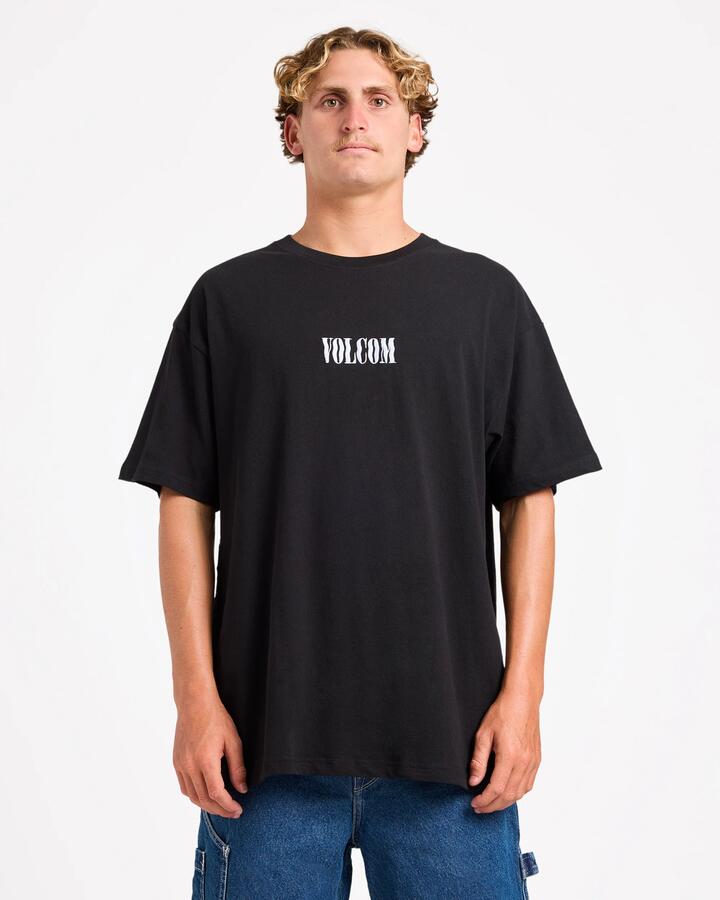 Image of T-Shirts. Product name - Volcom Mens Ripple Stone Lse T-Shirt Black White in Black White colour by brand - Volcom