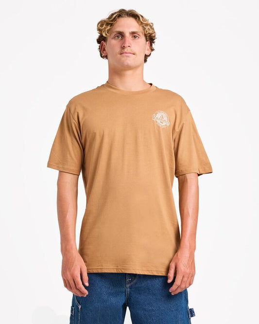 Image of T-Shirts. Product name - Volcom Mens Neo Stone T-Shirt Vintage Brown in Vintage Brown colour by brand - Volcom