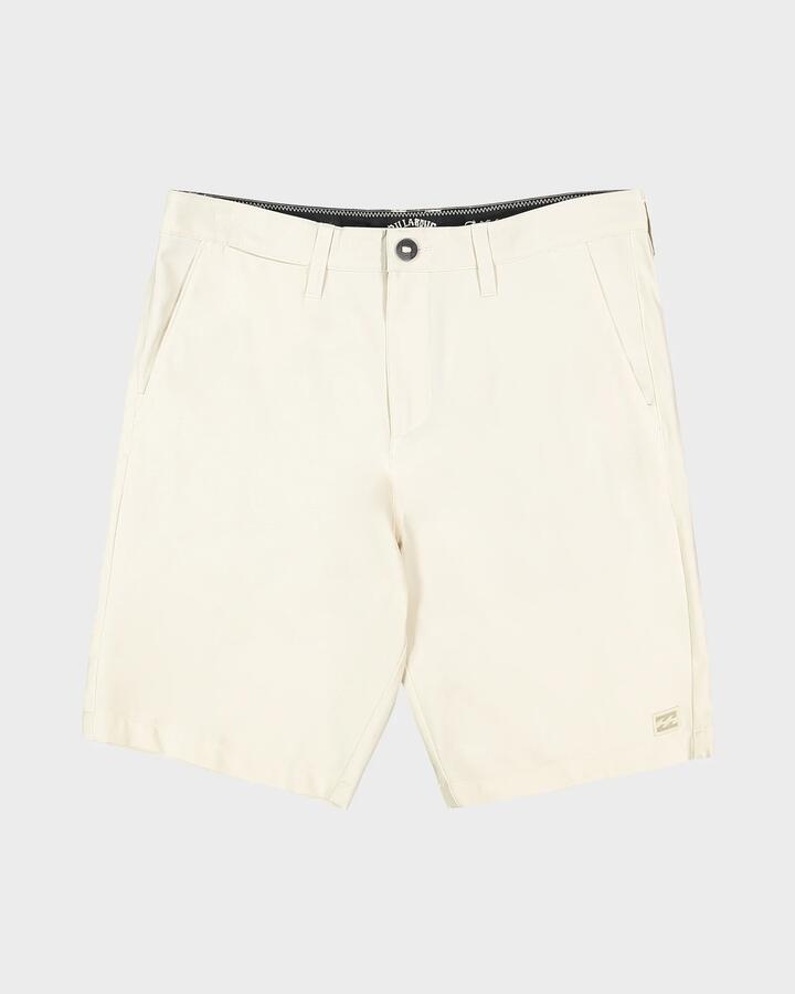 Image of a model wearing Shorts. Product name - Billabong Mens Crossfire 19" Hybrid Shorts Oatmeal in Oatmeal colour by brand - Billabong