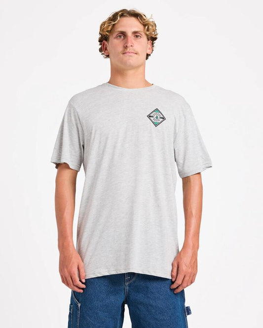 Image of T-Shirts. Productname: Volcom Mens Aus Square Peg T-Shirt Heather Grey - in Heather Grey colour by brand - Volcom