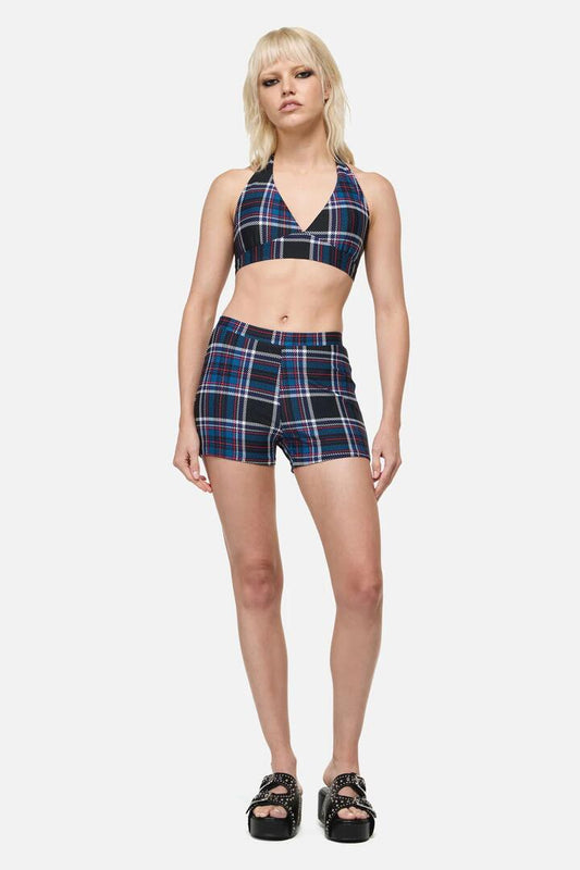 Image of Swimwear. Productname: Edgy Tartan Bikini Bottom in Blue/Red colour by brand - Dangerfield