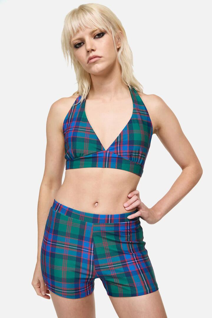 Image of Swimwear. Productname: Diablo Tartan Bikini Top in Multi colour by brand - Dangerfield