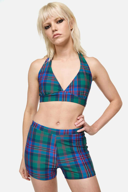 Image of Swimwear. Productname: Diablo Tartan Bikini Top in Multi colour by brand - Dangerfield