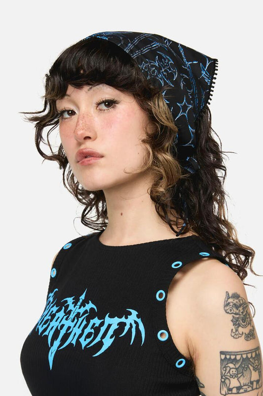 Image of Hair Accessories. Productname: Divination Headscarf in Black colour by brand - Dangerfield