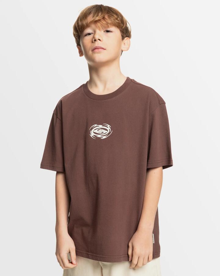 Image of T-Shirts. Product name - Quiksilver Boys 8-16 Hazard T-Shirt Brown Stone in Brown Stone colour by brand - Quiksilver