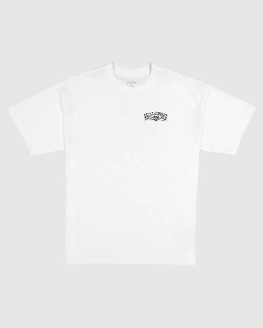 Image of a model wearing Tops. Productname: Billabong Mens Occ Core T-Shirt White - in White colour by brand - Billabong