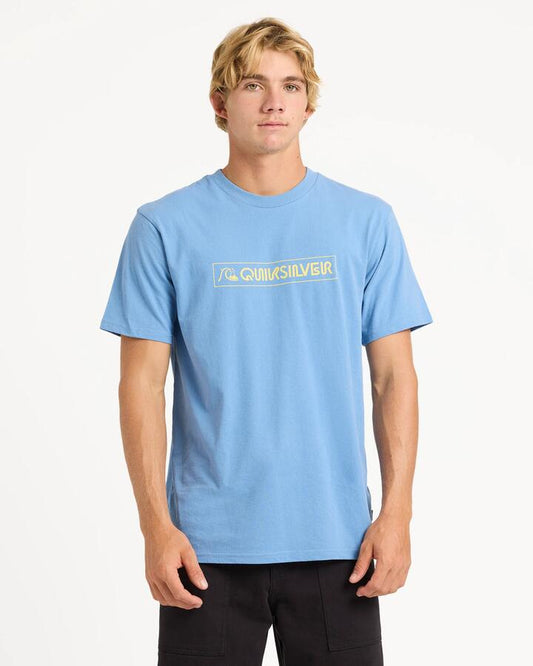 Image of T-Shirts. Product name - Quiksilver Mens Qs Box T-Shirt Riviera in Riviera colour by brand - Quiksilver