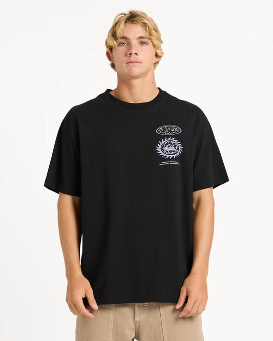 Image of T-Shirts. Product name - Quiksilver Mens Quik Global T-Shirt Black in Black colour by brand - Quiksilver