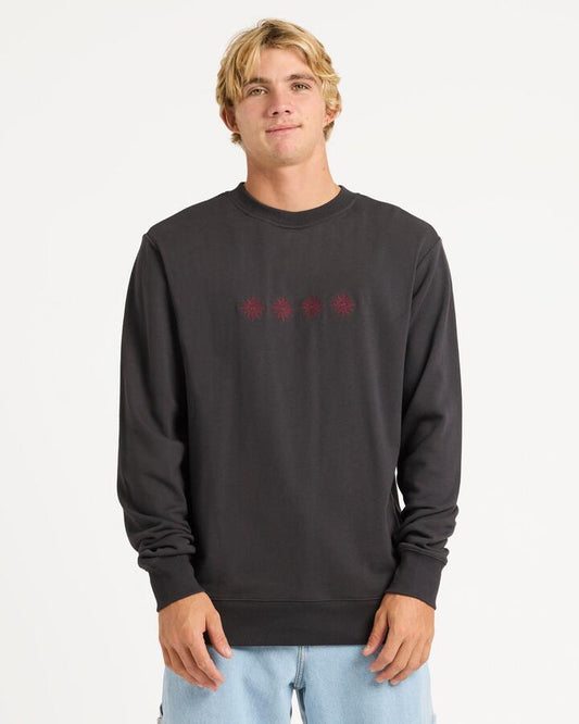 Image of Accessories. Product name - Quiksilver Mens Static Sun Crew Neck Tarmac in Tarmac colour by brand - Quiksilver