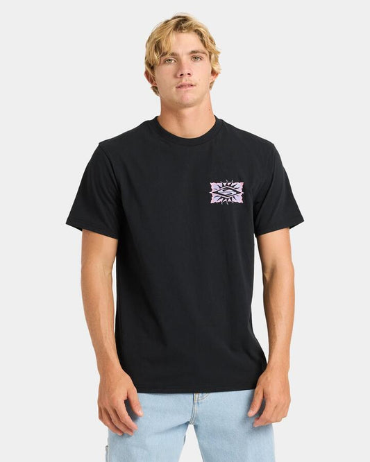 Image of T-Shirts. Product name - Quiksilver Mens Starfish Stamp T-Shirt Black in Black colour by brand - Quiksilver