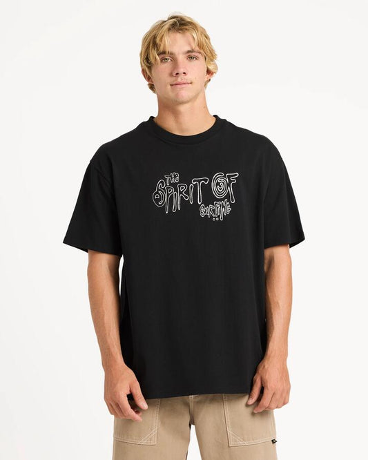 Image of T-Shirts. Product name - Quiksilver Mens Spirit T-Shirt Black in Black colour by brand - Quiksilver