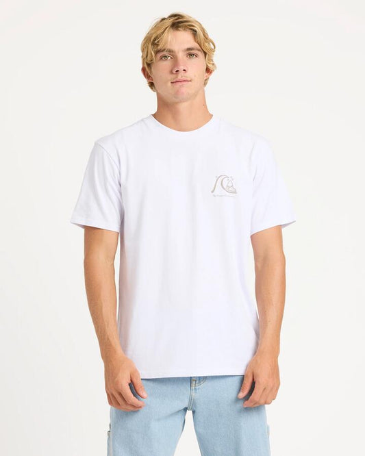 Image of a model wearing Shorts. Product name - Quiksilver Mens Og Boardshort Co T-Shirt White in White colour by brand - Quiksilver