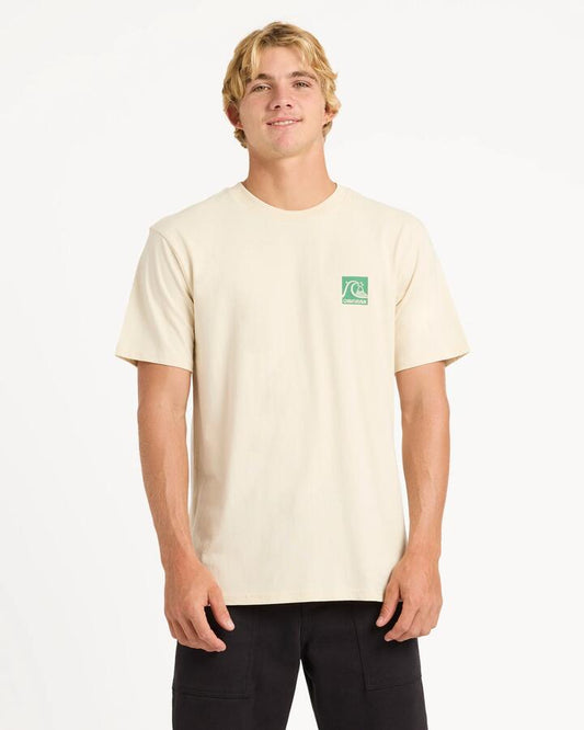 Image of T-Shirts. Product name - Quiksilver Mens Bubble Box T-Shirt Bone White in Bone White colour by brand - Quiksilver