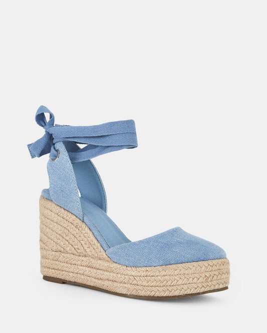 Image of Boots. Productname: Buenosaires: Denim - Women's Wedge in Blue colour by brand - Novo