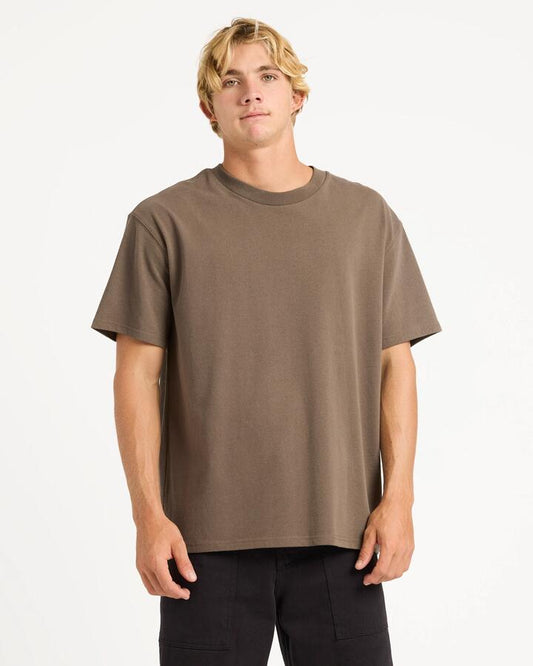 Image of T-Shirts. Product name - Quiksilver Mens Premium Crew T-Shirt Major Brown in Major Brown colour by brand - Quiksilver
