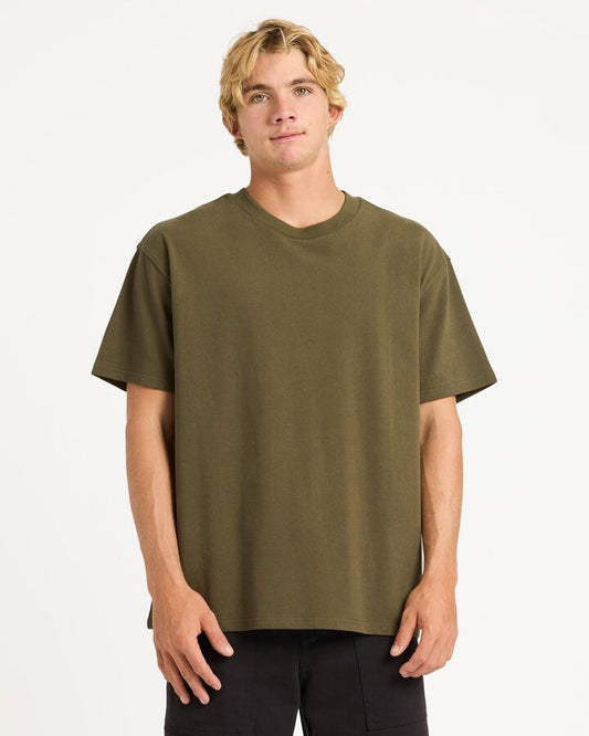 Image of T-Shirts. Product name - Quiksilver Mens Premium Crew T-Shirt Grape Leaf in Grape Leaf colour by brand - Quiksilver