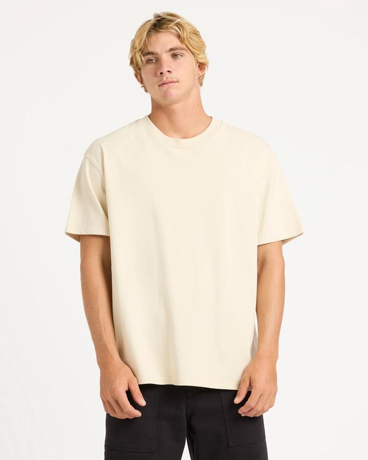Image of T-Shirts. Product name - Quiksilver Mens Premium Crew T-Shirt Bone White in Bone White colour by brand - Quiksilver
