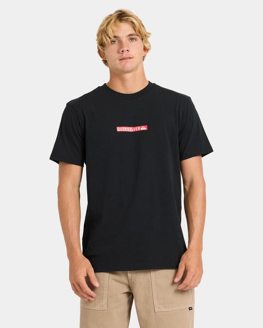 Image of T-Shirts. Product name - Quiksilver Mens Clicker Logo T-Shirt Black in Black colour by brand - Quiksilver
