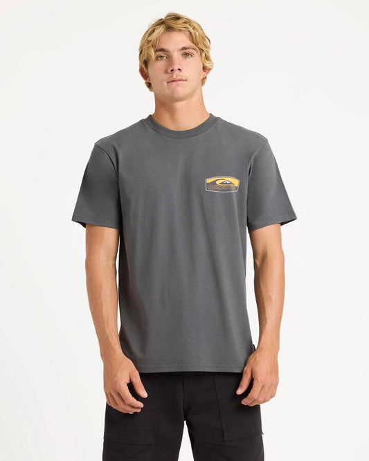 Image of T-Shirts. Product name - Quiksilver Mens All Time T-Shirt Iron Gate in Iron Gate colour by brand - Quiksilver