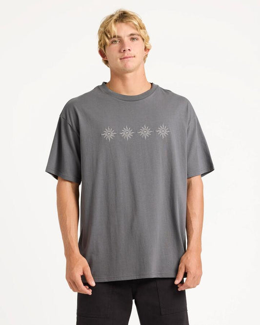 Image of T-Shirts. Product name - Quiksilver Mens Static Sun T-Shirt Iron Gate in Iron Gate colour by brand - Quiksilver