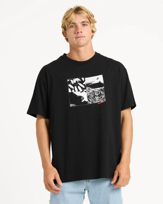 Image of T-Shirts. Product name - Quiksilver Mens Montage T-Shirt Black in Black colour by brand - Quiksilver