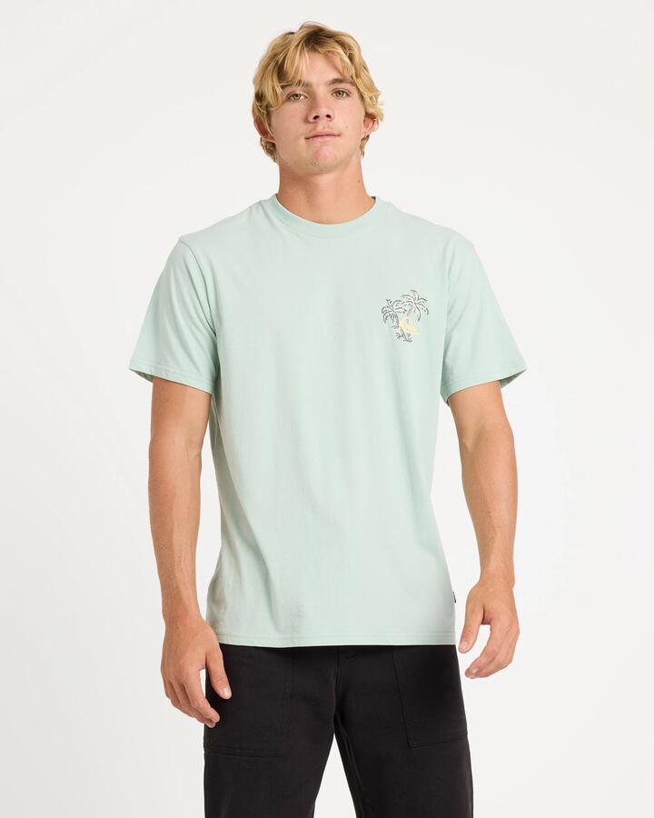 Image of T-Shirts. Product name - Quiksilver Mens Nature Nomad T-Shirt Blue Haze in Blue Haze colour by brand - Quiksilver