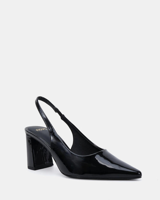 Image of Shoes. Productname: Irie: Black Patent - Women's Court - High Heel in Black colour by brand - Novo