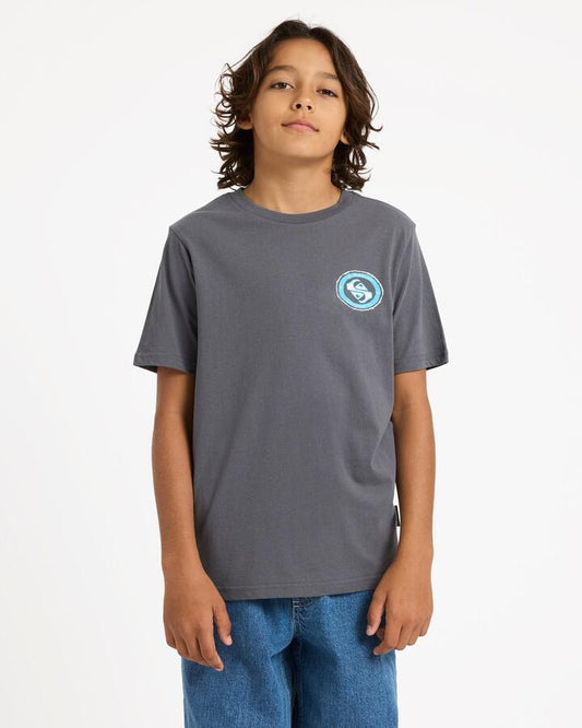 Image of T-Shirts. Product name - Quiksilver Boys 8-16 Tracker T-Shirt Iron Gate in Iron Gate colour by brand - Quiksilver