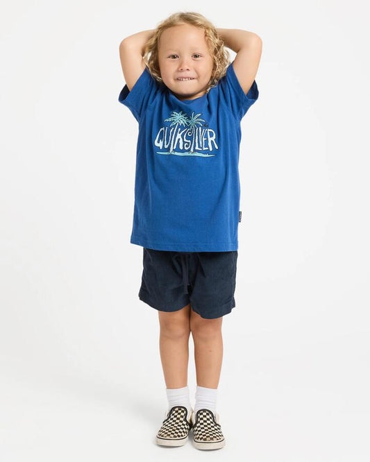 Image of T-Shirts. Product name - Quiksilver Boys 2-7 Shadey Days T-Shirt Monaco Blue in Monaco Blue colour by brand - Quiksilver