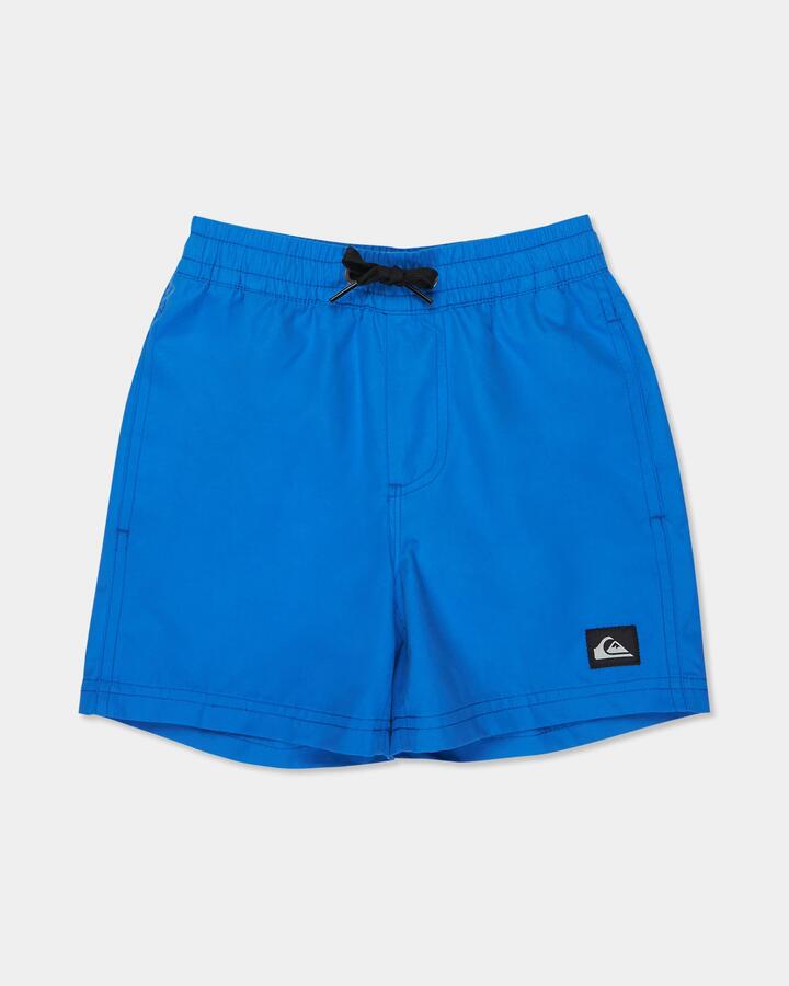 Image of a model wearing Shorts. Product name - Quiksilver Boys 2-7 Everyday 12" Swim Shorts Nebulas Blue in Nebulas Blue colour by brand - Quiksilver