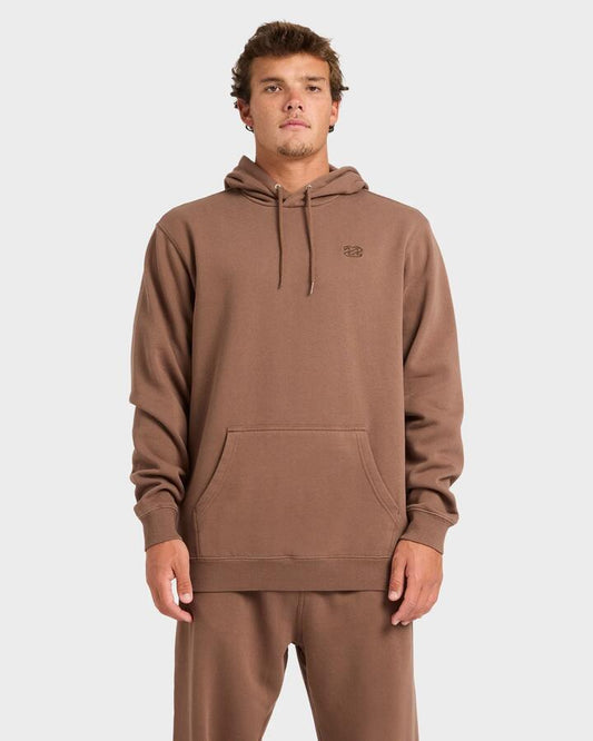 Image of a model wearing Outerwear. Productname: billabong - Mens Premium Pullover Hoodie - Mocha - in Mocha colour by brand - billabong