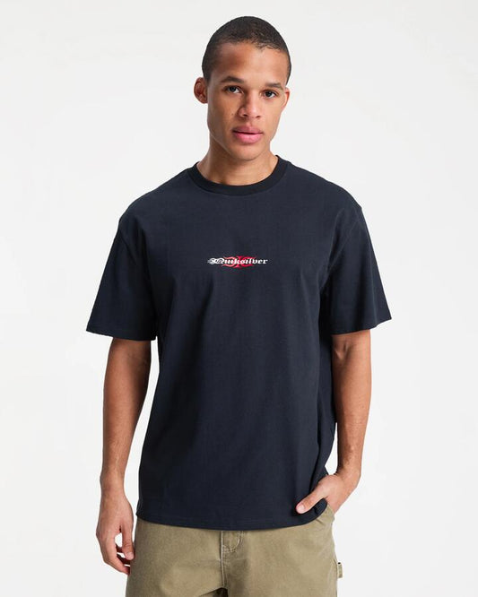 Image of T-Shirts. Product name - Quiksilver Mens Mercury Burning T-Shirt Black in Black colour by brand - Quiksilver