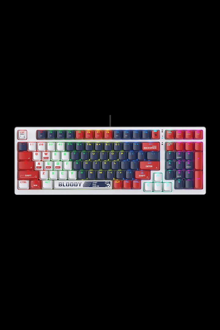 Image of Electronics Accessories. Productname: Bloody S98 BLMS Sports Navy 80% Hot-Swappable Quiet Typing Gaming Keyboard in Sports Navy colour by brand - BLOODY